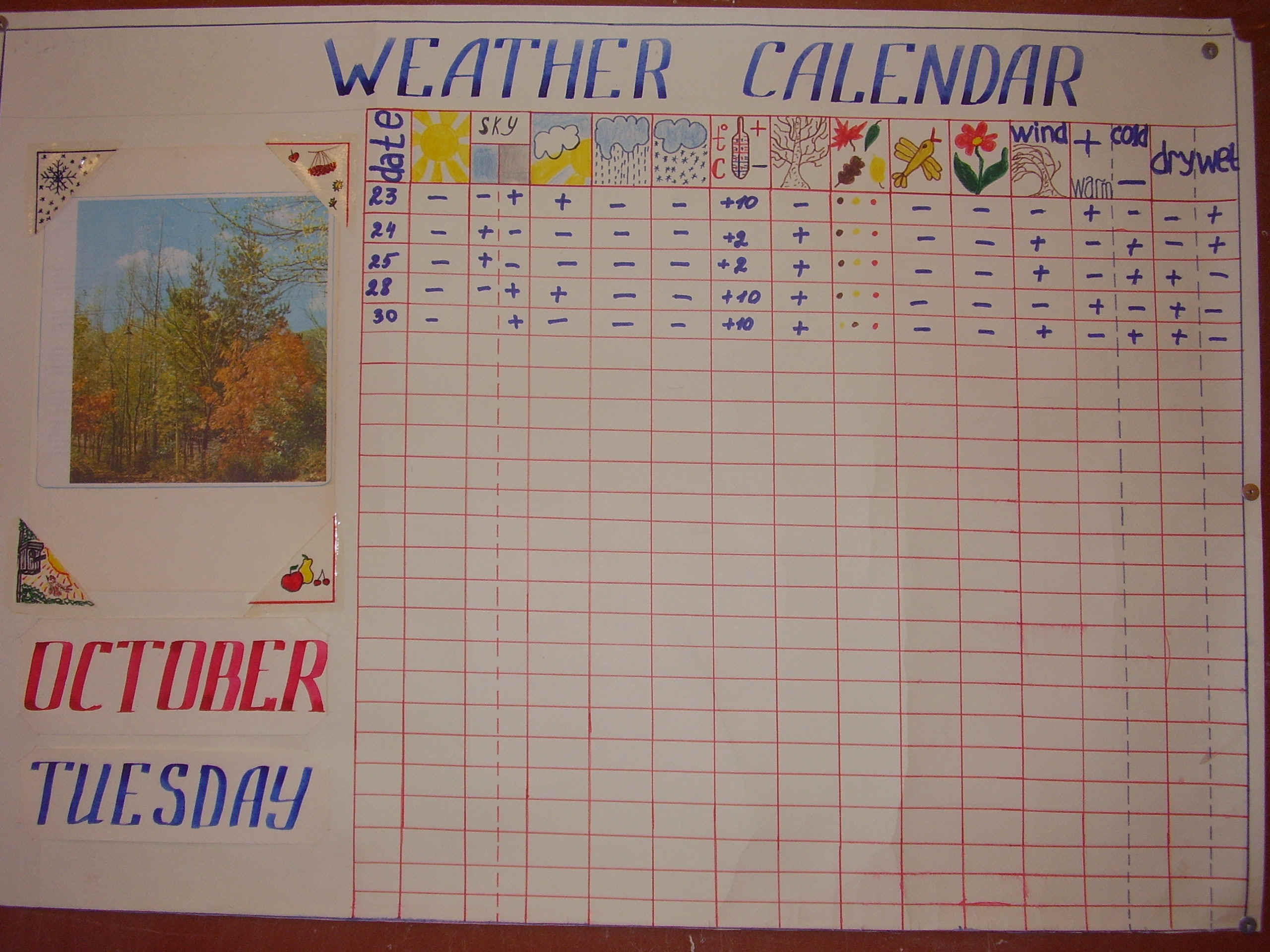 Погодный календарь школьника