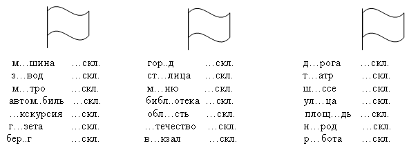 Карточки русский язык склонения 4 класс