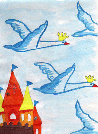 Читательский дневник лебедушка. Дикие лебеди рисунок. Легкие рисунки к сказке Дикие лебеди. Дикие лебеди детский рисунок. Дикие лебеди рисунок легкий.