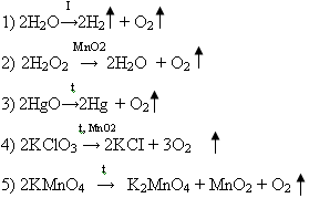 Формулы реакции кислорода