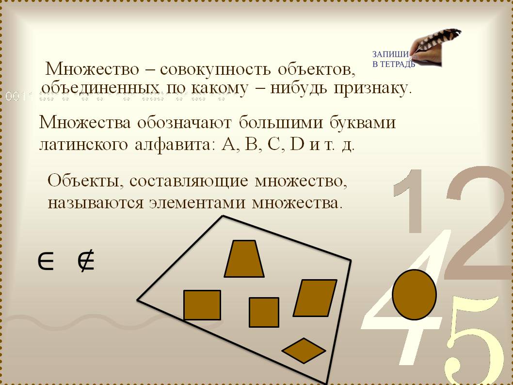 Множества. Операции над множествами