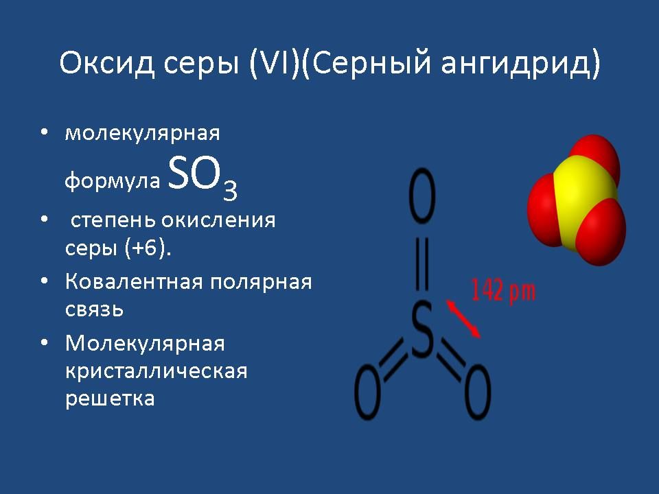 Оксид серы (VI). Серная кислота