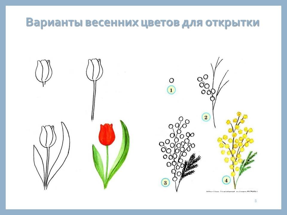 Конспект занятия «Изготовление открытки ко Дню матери «Цветы для мамы» для детей средней группы