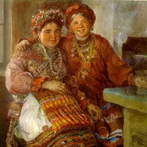 Портрет трактористок-мордовок