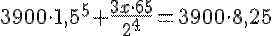 http://www.egetrener.ru/cgi-bin/mimetex.cgi?3900\cdot%7b1,5%5e5%7d+\frac%7b%7b%7b3x%7d\cdot65%7d%7d%7b2%5e4%7d=3900\cdot%7b8,25%7d